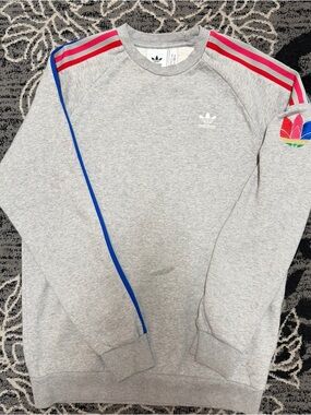 adidas Light Gray Trefoil Pullover Sweatshirt